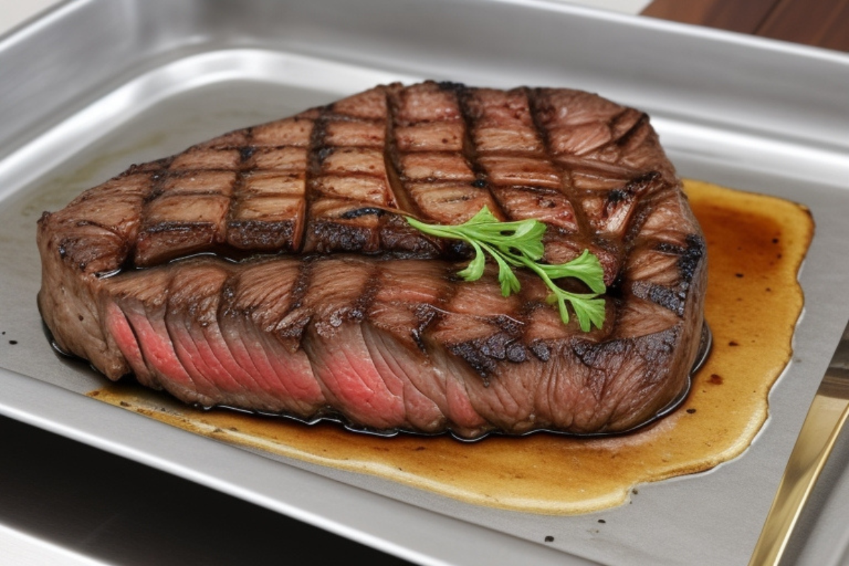 How long should a steak be cooked in the oven?