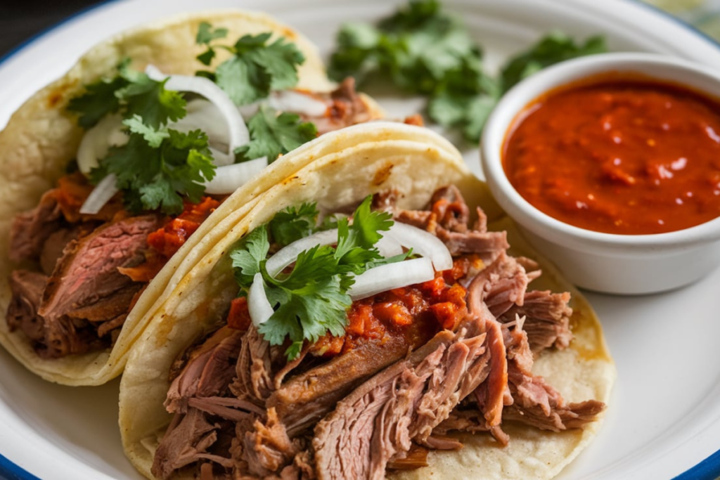 What is the sauce made of for birria tacos?