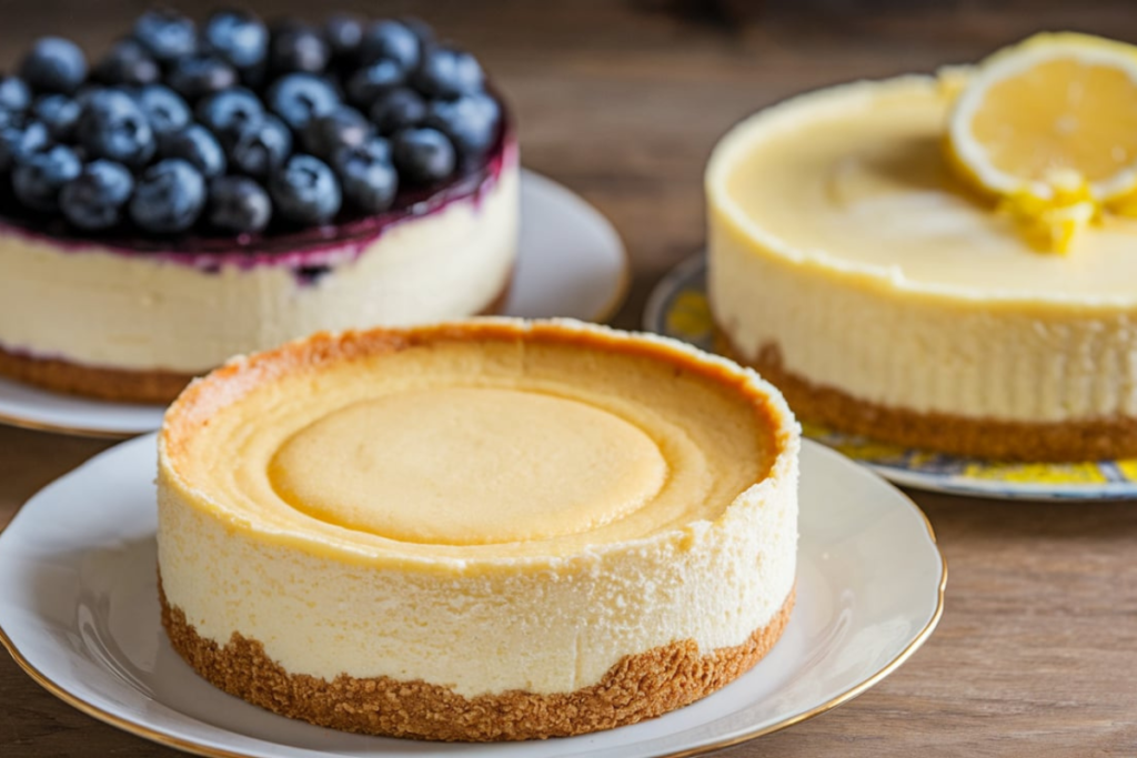 What are the three types of cheesecake?