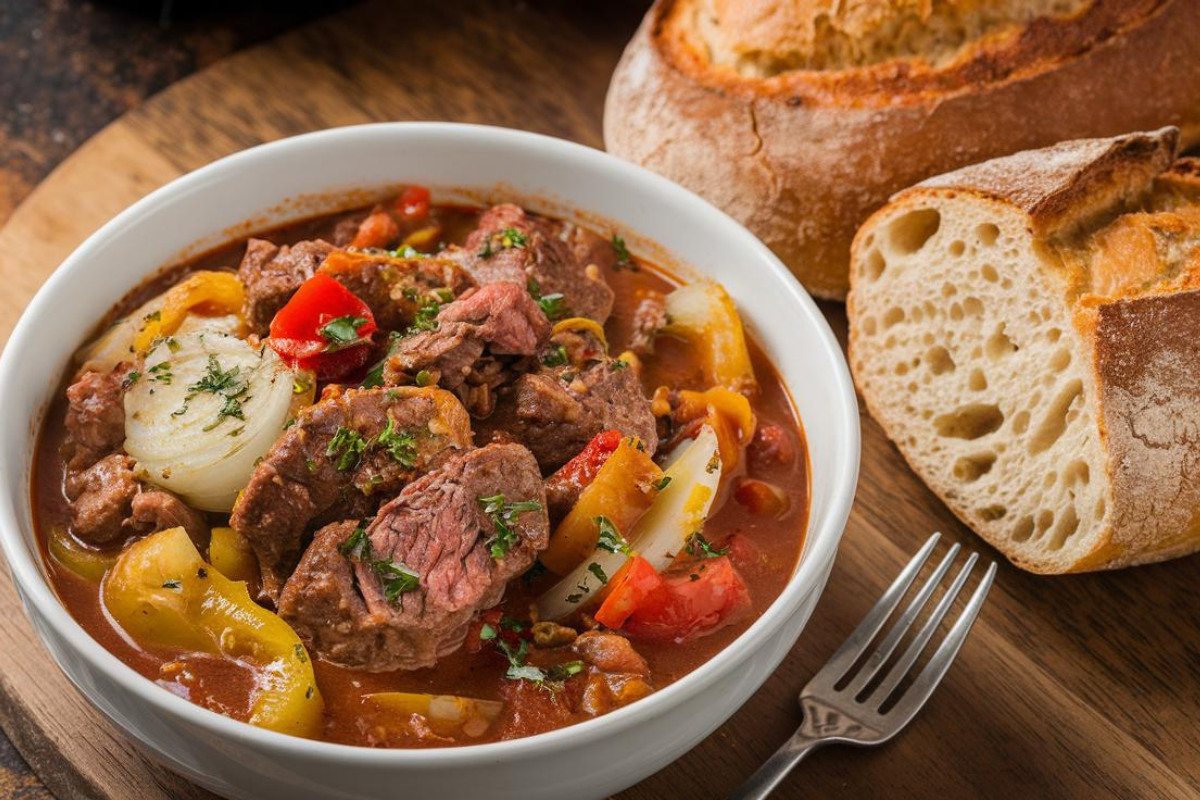 What ingredients are in beef goulash?