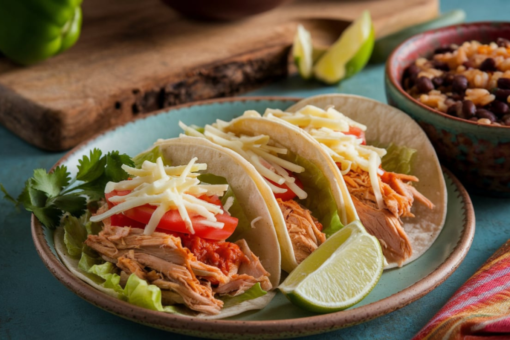 shredded chicken tacos​